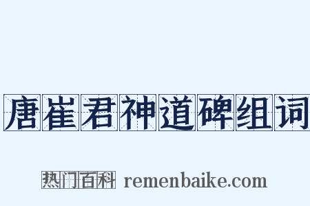 唐崔君神道碑组词是什么意思的图片